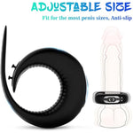 Vibrating Penis Ring With Adjustable Buckle, 10 Vibration Modes, Rechargable Penis Vibrator Stretchy Silicone Cock Ring For Erection Stimulating Pleasure Enhance, Sex Toys For Men And Couples