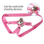 Chastity Belt Male Chastity Device Chastity Cage Fixed Auxiliary Belt Cage Strap Men'S Ring Elastic Anti-Fall Band (Pink)