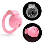 Male Chastity Device Flat Chastity Cage Male Small Lightweight Devices Abs Cock Cage With 4 Base Ring Bondage Restraint Kit For Sex Play (Pink, L)