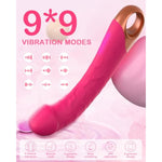 8.6 Inch Realistic Dildo Vibrator For Women,10 Powerful Vibration Modes For Clitoral And G-Spot Stimulation, Waterproof Rose Adult Sex Toys For Women And Couples