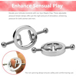 Nipple Clamps Breast Clamps 2Pcs Fake Nipple Piercings Stainless Steel Non-Piercing Nipples Shields Rings Body Jewelry For Women (2)