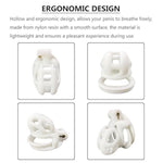 Male Chastity Device Cock Cage - White Chastity Cage W/Invisible Lock & 4 Rings, Lightweight Body-Safe 3D Resin Cb Lock Bdsm Bondage Sex Toy Penis Exercise Virginity For Men (N/Nub)