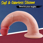 7.9In Thin Dildo For Beginners, Small Anal Dildo Without Balls, Soft Realistic Silicone Dildos With Soft Head, Strap On Dildos With Strong Suction Cup, Sex Toy For Women, Men,Gays Flesh