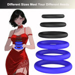 Cock Ring Silicone Penis Rings Set 7 Pcs Men’S Cock Rings Penis Sleeve For Erection Enhancing Soft Stretchy Male Sex Toys Adult Toys Sexual Stimulation Device For Couples Pleasure (Blue)