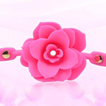 Silicone Mouth Gag With Adjustable Bondage Strap Breathable Hollow Flower Shape Ball Gag Sm Bondage Play Adult Sex Toy For Couples (Rose Red)