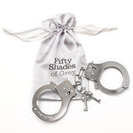 Fifty Shades of Grey You are Mine Metal Handcuffs for Couples, Silver