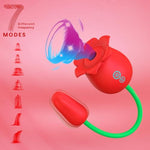 Rose 2-In-1 Suction & Thrusting Vibrating Sex Toy For Women | 10 Suction & 10 Vibration Modes | Waterproof, Whisper-Quiet, Rechargeable Clitoral Stimulator For Adults