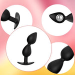 Anal Beads Silicone Butt Plug with Roller Beads Anal Trainer G-spot Prostate Massage Masturbation Beginner Sex Toys for Women Men and Couples (S)