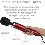 DOXY Die Cast Plug in Personal Wand Massager - Red Luxurious Adult Toys Couples Vibrator - Personal Vibrator - Body-Safe Sexual Pleasure Tools for Women - World's Most Powerful Deep Tissue Massager