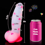 8" Thick Girthy Monster Fantasy Dildo - Big Pink Clear Horse Dragon Dildos, Strap On Dildo With Suction Cup, Curved Silicone Dildos For G Spot Anal Play, Adult Sex Toys & Games For Women Men Couples