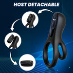 Vibrating Cock Ring With Clitoral Stimulator, Silicone Penis Ring Vibrator With 9 Vibration Modes, Rechargeable Adult Sex Toys & Games, Clit Vibrators For Men, Women, Couples, Black