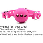 Silicone Breathable Ball Gag - Ball Gag Breathable Silicone Ball With Holes Open Mouth Gag Sex Toy For Adult Bondage Restraints Sex Play (L(1.9Inch Ball),Pink)