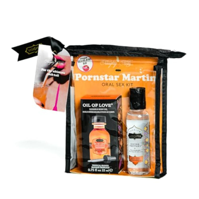 KAMA SUTRA Oral Sex Kit Perfect for Date Night Tropical Cocktail Oral Body Topping Flavored Lube KIt Kissable Massage TSA Travel Ready