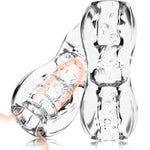 Manual Male Masturbator, Pocket Pussy Sex Toys With Ult-Soft Squeezable Transparent Vagina Textured Open Ended Handjob Glans Training Penis Stroker, Adult Sex Toys For Men Masturbation Male Sex Toys