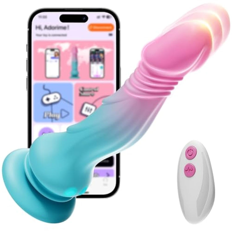 Adult Sex Toys Thrusting Dildos, Realistic Dildo G Spot Vibrator For Women Vaginal Anal Sex Hand Free Play, 7.5” Suction Cup Dildo With 9 Vibrating & Thrusting Modes, Couple Sex Toys & Games
