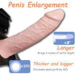 Strap On Dildo Penis Enlarger With Harness Variable Speed Vibration, Penis Extension Sleeve Cock Cover With Adjustable Hollow Strapon Harness, Realistic Penis Sleeve Vibrator Adult Sex Toy For Couples