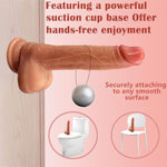 Realistic Dildo Hands-Free Pleasure With Its Strong Suction Base, Flexible Design Vibrator, Quiet Electric Operation,Waterproof And Magnetic Fast Charging, Skin Colour