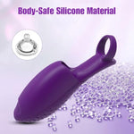 Fish Scale Finger Set Silicone 10 Frequency Vibration Finger Shaker Couple Flirting Massage Alternative Finger Set,Purple