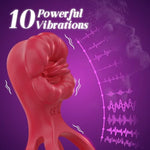 Adult Sex Toys Vibrator - Vibrating Cock Ring With Mouth Tongue Clitoral Stumilator, App Penis Ring Couples Pleasure Sex Toys For Men Women, Male Female Couples Sex Toys With G Spot Clitoris Vibrator
