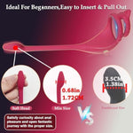 Vibrating Penis Ring Taint Stimulator With Mini Bullet, Remote Control Wearable Vibrator Anal Plugs Couples Sex Toys, Small Anal Trainer Silicone Butt Plug With Cock Rings, Anal Beads Sex Toy (Red)