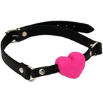 Beginner Breathable Silicone Heart Open Locking Mouth Gags, Strapped Gags Ball Sex Toy
