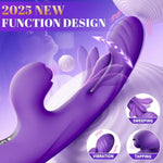 Flapping Vibrator G Spot Vibrator - 3 In 1 Rabbit Vibrator Women Sex Toys With 5 Flapping, Tapping & Vibrating Modes, Thrusting Female Vibrator Sex Toy Lcd Display Adult Toys For Couples