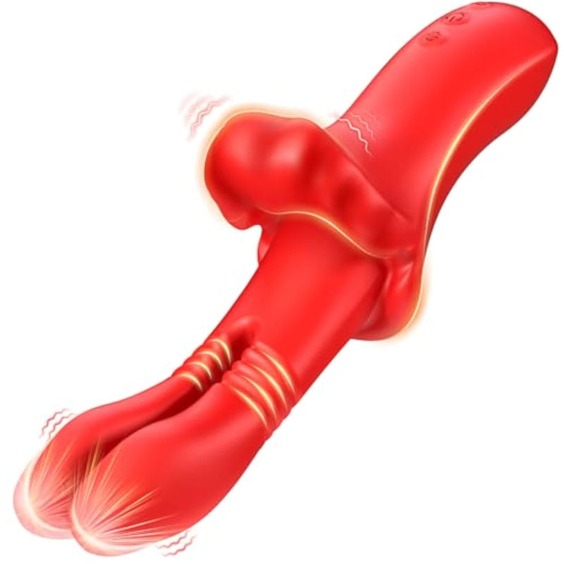 Thrusting Vibrator Sex Toys For Women - Adult Toys G Spot Vibrators With 10 Thrusting 10 Vibrating 10 Clitoral Vibration, Female Nipple Stimulator Double Dildo Rabbit Adult Sex Toys & Games For Couple