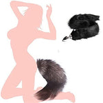 Ooiixx Sexy Fox Tail Cosplay Anal Plug Anal Butt Plug Adult Sex Toys for Women Men Couple Stainless Steel Anal Plug (31" Black)