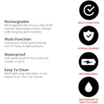 Adam And Eve Rechargeable Waterproof Rabbit Vibrator, Clitoral And G Spot Stimulation Adult Sex Toy For Women And Couples, Vibrating Massager For Date Night And Perineal Play, Gold And Black Design