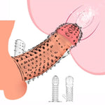 2 Pack Reusable Penis Sleeves, Cock Sleeves Condoms For Dildo Vibrator Couple Penis Extender Sleeve Penis Enlarger For Men Delay Ejaculation