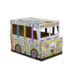 Color Your Own School Bus Playhouse Craft Activity for Kids
