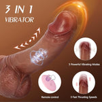 Realistic Foreskin Thrusting Dildo Vibrator Sex Toy, Ultra Fast Speed Foreskin Dildo Vibrators With 5 Vibration & 3 Thrusting Modes, Skin Like Silicone 8.6 Inch Dildos Adult Sex Toys For Women Couples