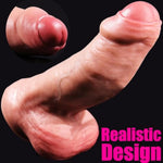 1.96'' Diameter Huge Thick Big Fat Dildo, 7.68 Inch Realistic Silicone Giant Dildos, Xxl Fat Penis With Balls, G Spot Vagina Anal Stimulator, Sex Toy For Women Men Couples (Light Brown)