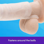 Mega Mighty Realistic Penis Sleeve | Penis Extender With Cock Ring Adult Toys | Male Sex Toy Adds 1 Extra Inch | Cock Sleeve Enhancer For Men | Silicone Dildo For Couples | Clear