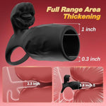 Vibrating Cock Ring With Penis Sleeve, Male Sex Toys For Men Extender Stronger Shock Vibrator 9 Modes Lengthening Tongue Licking Clitoral Stimulator, Erection Enhancing Lasting Couple Sex Toys