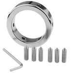 Metal Cock Ring For Men Penis Rings With 6 Cbt Spikes And Ball Pendant Adult Pleasure Chastity Sex Toys Sm Scrotum Stretcher For Male Training Devices (50Mm)
