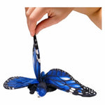 Plush Toy Butterfly (Orange Monarch Or Blue Morph) 11 Inch Wide. Soft And Cuddly Plush Realistic Toy. (Blue Morpho)