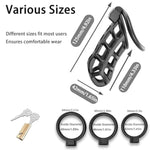 Male Chastity Cage,Large Cock Cage Device With 3 Sizes Rings Penis Sleeve Cock Sleeve - Realistic Adult Male Sex Toy