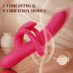 Thrusting Vibrator Sex Toys for Women - 3 Thrusting & 9 Vibration Modes G Spot Rabbit Vibrator Dildo, Rechargeable Silicone Adult Toy, Magnetic Charging Waterproof Sex Toy for Female Couples