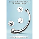Double-Ended Dildo G-Spot Massage Anal Plug Stimulate Wand Fetish Dildo Solid Metal Curved Dual Ended Masturbation Sex Toy For Couple