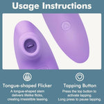 Realistic Tongue Stimulation Clitoral Stimulator Vibrator - Rechargeable Alternative to Rose Vibrators and Clit Suckers