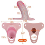Silicone Chastity Cage With Imitation Penis Sex Toys Male Cock Cage With Belt And 4 Different Sizes To Disguise Penis Sizelightweight And Soft Chastity Device For Men'S Penis Bondage (Xl,Pink)