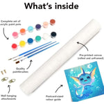 6 Pack Cartoon Paint by Numbers Kits for Kids, 8 x 8 Inch Canvas Crafts