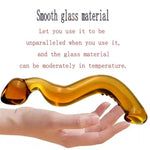Crystal Glass Double Ended Dildo for Men and Women with Spiral Texture and Realistic Glans