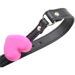 Silicone Mouth Gag, Heart Shaped Muzzle Adjustable Bondage Leather Strap On Sm Adult Sex Toy For Couple Lover