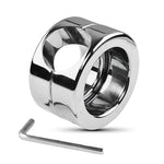 Metal Stainless Steel Bondage Stretch Pendant Ring Penis Weight Double Layer Cock Ring Adult Sex Toys