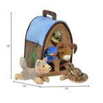Desert Barn- 5 Stuffed Animals In Desert Carrying Barn Case
