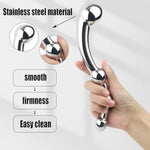 Double Ended Thrusting Stainless Steel Anal Beads, Female G-Spot Stimulation Anal Plug Massage Masturbation, Stainless Steel Waterproof Fake Dildo (S-Shaped Anal Dildo)