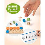 Wooden Ten-Frame Set Math Manipulatives For Kindergarten Elementary 1St 2Nd Grade Homeschooling, Addition And Subtraction Montessori Math Games For Chirldren, Counters Toys For Kids Ages 3-8