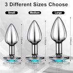 Anal Training Kit for Beginners - 3 Piece Jewel Butt Plugs Set with G Spot Anal Sex Toy for Adult Men and Women